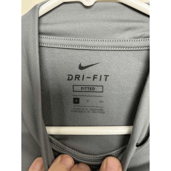 NEW Men S NIKE DRI-FIT Warm Base Layer Fitted Training Gray Mock Neck 748869-065 - Picture 5 of 6
